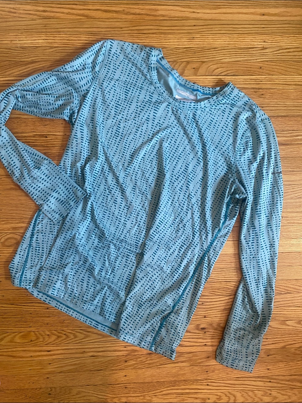 Columbia Light Blue Patterned Long-Sleeve Women's Top